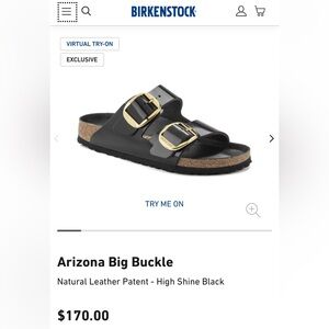 Birkenstock Black Sandals with Gold Buckles- NWT
